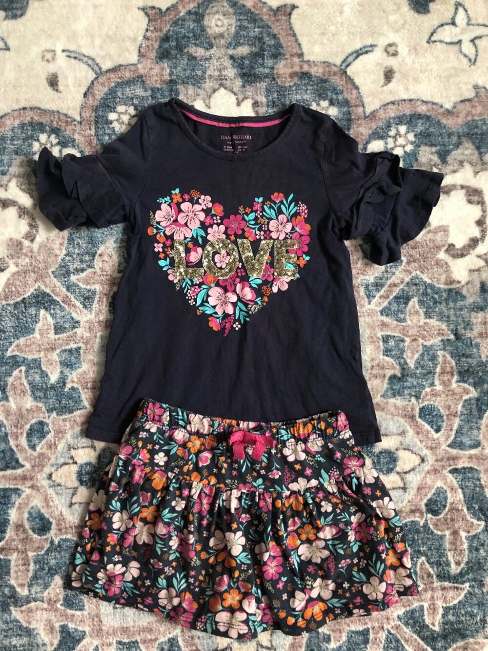 Girl's Isaac Mizrahi Outfit Size 5/6 Top & Skorts Floral